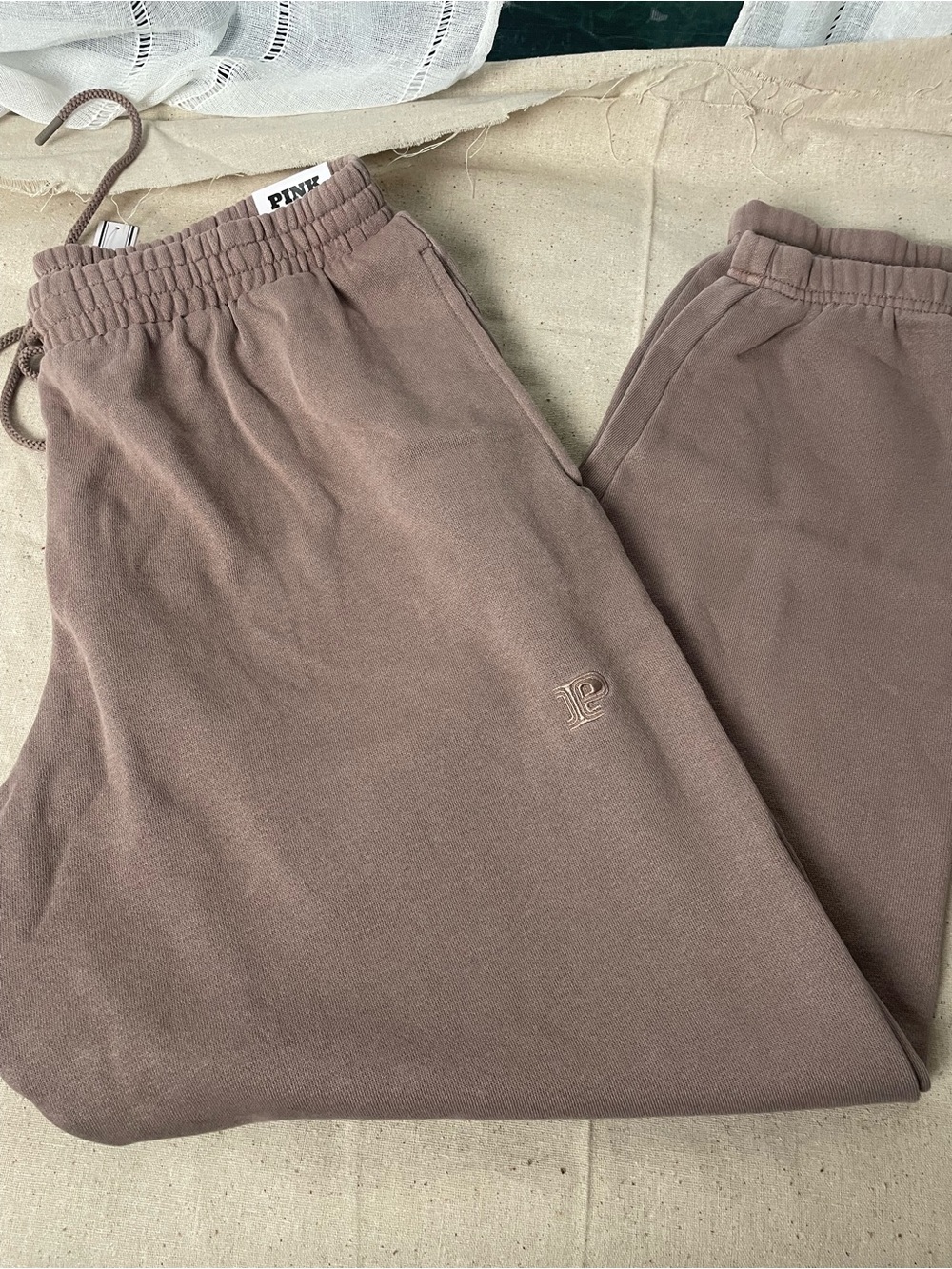 PINK Victoria's Secret Mauve Brown Track Joggers